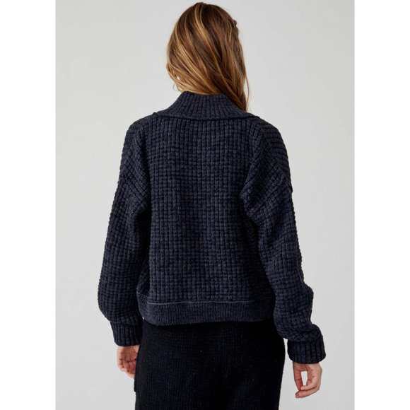 Free People Black and Gray Cardigan Sweater - Picture 3 of 5